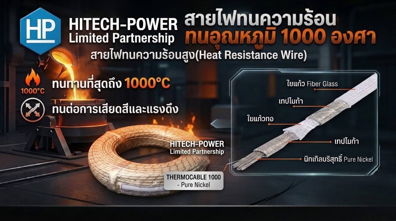 สายไฟทนความร้อน HITECH-POWER ทนอุณหภูมิ 1000 องศา